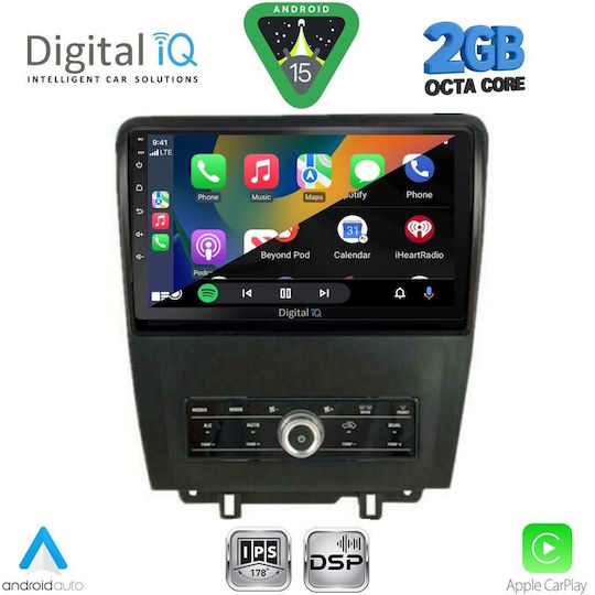 Digital IQ Car Audio System for Ford Mustang 2010-2015 (Bluetooth/USB/WiFi/GPS/Apple-Carplay/Android-Auto) with Touch Screen 9"