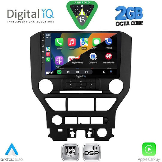 Digital IQ Ηχοσύστημα Αυτοκινήτου για Ford Mustang 2015-2020 (Bluetooth/USB/WiFi/GPS/Apple-Carplay/Android-Auto) με Οθόνη Αφής 9"