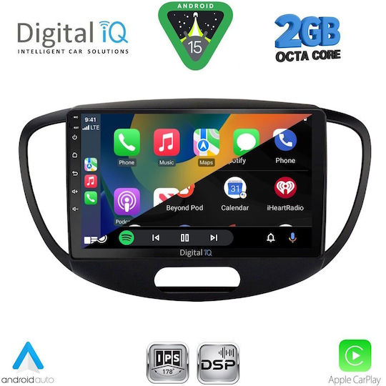 Digital IQ Ηχοσύστημα Αυτοκινήτου για Hyundai i10 2008-2013 (Bluetooth/USB/WiFi/GPS/Apple-Carplay/Android-Auto) με Οθόνη Αφής 9"