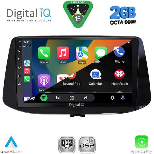 Digital IQ Car Audio System for Hyundai i30 2018 (Bluetooth/USB/WiFi/GPS/Apple-Carplay/Android-Auto) with Touch Screen 9"