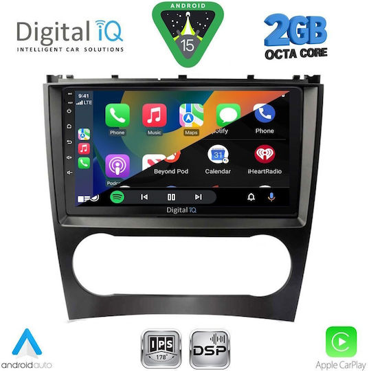 Digital IQ Car Audio System for Mercedes-Benz CLK Class 2004-2008 (Bluetooth/USB/WiFi/GPS/Apple-Carplay/Android-Auto) with Touch Screen 9"