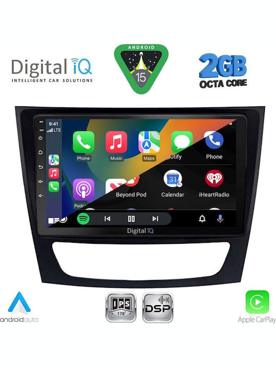 Digital IQ Auto-Audiosystem für Mercedes-Benz E Klasse / CLS Klasse 2003-2009 (Bluetooth/USB/WiFi/GPS/Apple-Carplay/Android-Auto) mit Touchscreen 9"