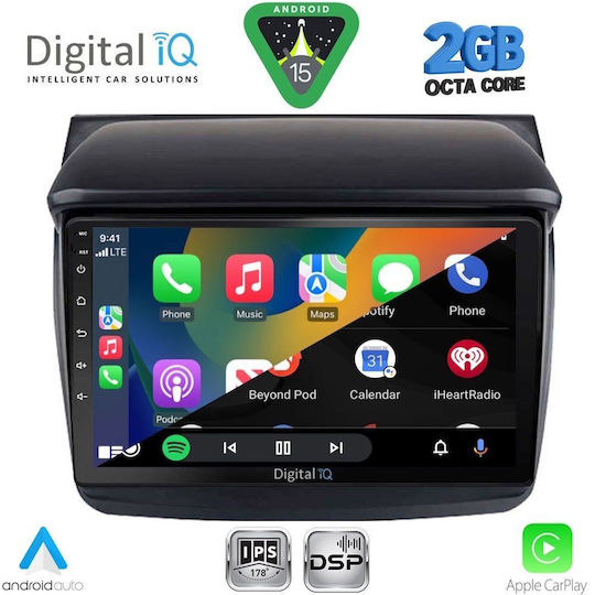 Digital IQ Ηχοσύστημα Αυτοκινήτου για Mitsubishi L200 2006-2015 (Bluetooth/USB/WiFi/GPS/Apple-Carplay/Android-Auto) με Οθόνη Αφής 9"