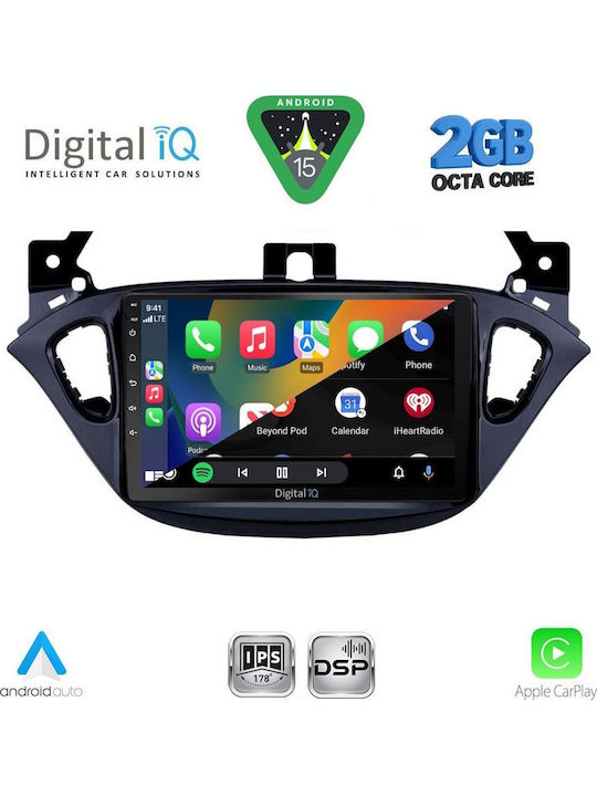 Digital IQ Car Audio System for Opel Adam / Corsa 2014-2021 (Bluetooth/USB/WiFi/GPS/Apple-Carplay/Android-Auto) with Touch Screen 9"