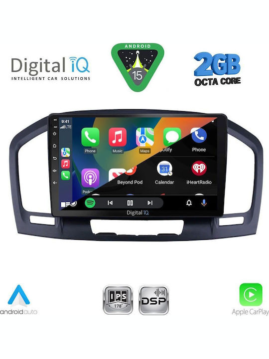 Digital IQ Car Audio System for Opel Insignia 2008-2013 (Bluetooth/USB/WiFi/GPS/Apple-Carplay/Android-Auto) with Touch Screen 9"