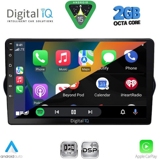 Digital IQ Ηχοσύστημα Αυτοκινήτου για Fiat Tipo 2015-2023 (Bluetooth/USB/WiFi/GPS/Apple-Carplay/Android-Auto) με Οθόνη Αφής 9"
