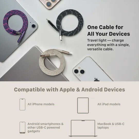Magnetic / Flat USB-A to Lightning Cable 60W