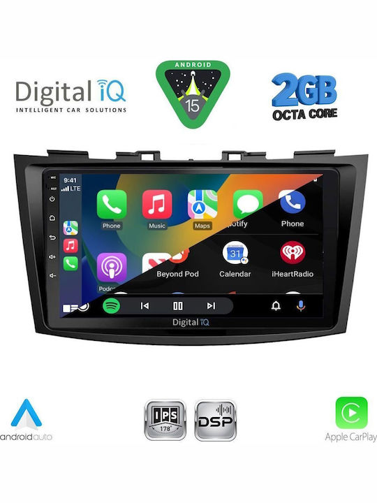 Digital IQ Auto-Audiosystem für Suzuki Swift 2011-2016 (Bluetooth/USB/WiFi/GPS/Apple-Carplay/Android-Auto) mit Touchscreen 9"