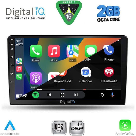 Digital IQ Car Audio System for Toyota Auris 2007-2012 (Bluetooth/USB/WiFi/GPS/Apple-Carplay/Android-Auto) with Touch Screen 9"
