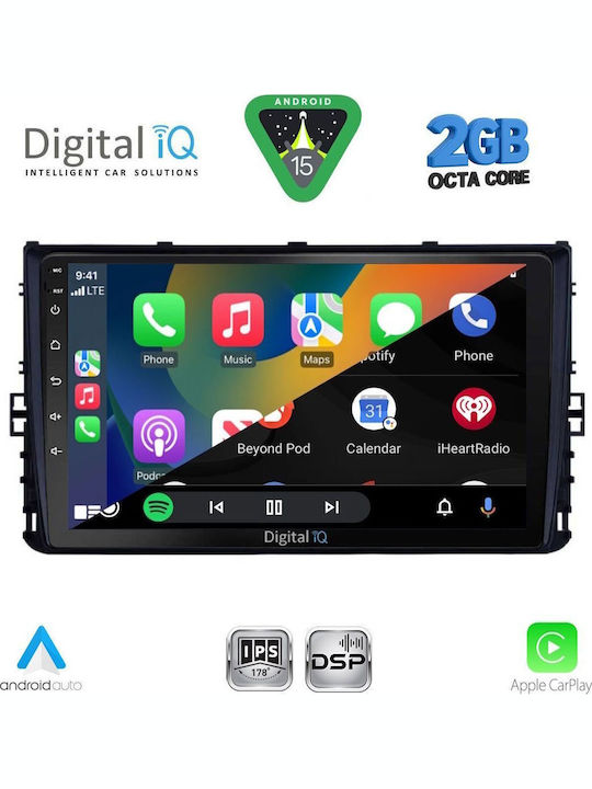 Digital IQ Автомобилна Аудио Система (Блутут/USB/WiFi/GPS/Apple-Carplay/Android-Auto) с Тъчскрийн 9"