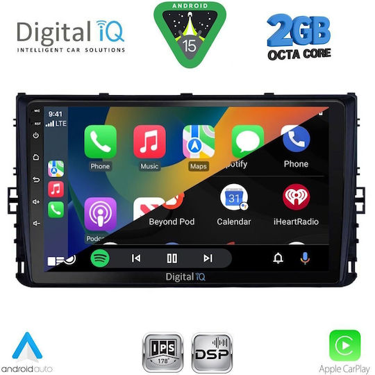 Digital IQ Ηχοσύστημα Αυτοκινήτου για Volkswagen Polo / T-Roc / T-Cross 2017 (Bluetooth/USB/WiFi/GPS/Apple-Carplay/Android-Auto) με Οθόνη Αφής 9"