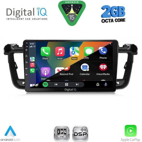 Digital IQ Car Audio System for Peugeot 508 2010-2016 (Bluetooth/USB/WiFi/GPS/Apple-Carplay/Android-Auto) with Touch Screen 9"