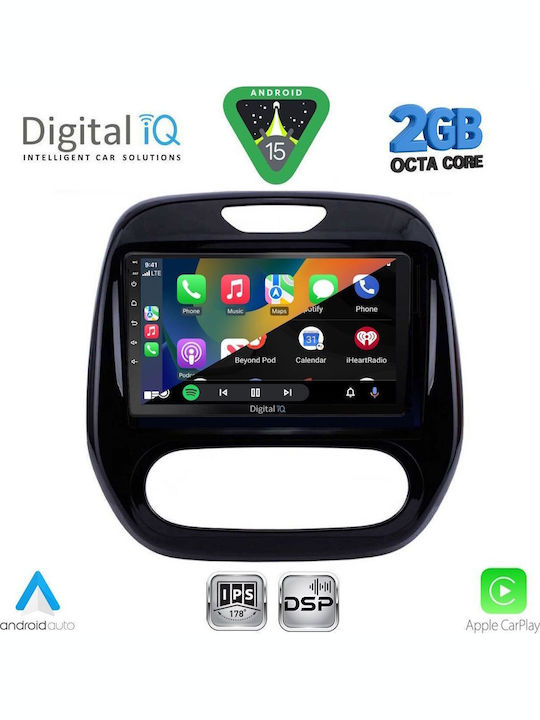 Digital IQ Car Audio System for Renault Captur 2013-2019 (Bluetooth/USB/WiFi/GPS/Apple-Carplay/Android-Auto) with Touch Screen 9"