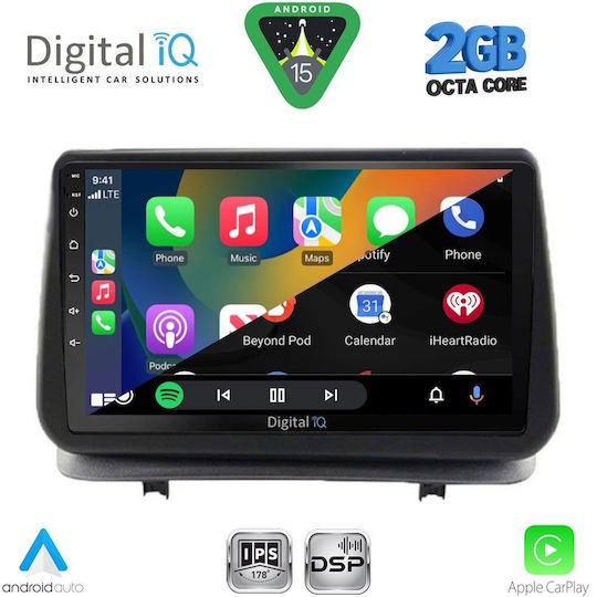 Digital IQ Car Audio System for Renault Clio 2005-2011 (Bluetooth/USB/WiFi/GPS/Apple-Carplay/Android-Auto) with Touch Screen 9"