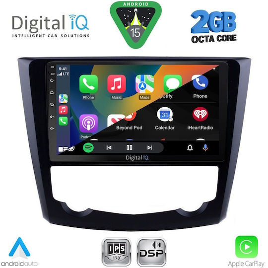 Digital IQ Car Audio System for Renault Kadjar 2015-2022 (Bluetooth/USB/WiFi/GPS/Apple-Carplay/Android-Auto) with Touch Screen 9"