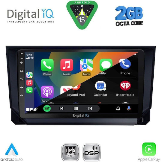 Digital IQ Car Audio System for Seat Arona / Ibiza 2018 (Bluetooth/USB/WiFi/GPS/Apple-Carplay/Android-Auto) with Touch Screen 9"