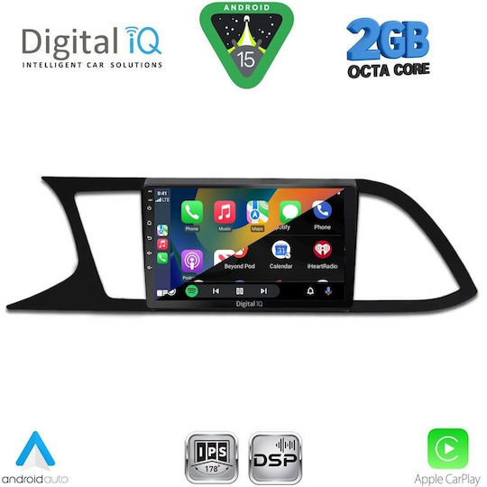 Digital IQ Car Audio System for Seat Leon 2012-2021 (Bluetooth/USB/WiFi/GPS/Apple-Carplay/Android-Auto) with Touch Screen 9"