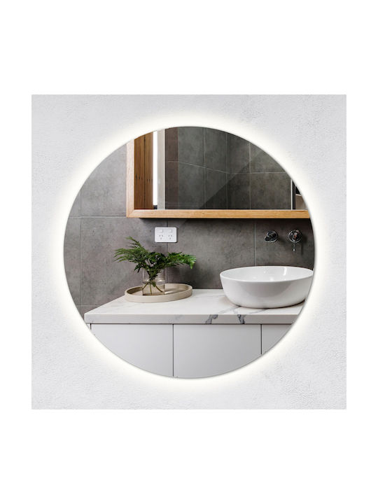 Tulup Oglindă de Perete cu Iluminare LED Diametru 80cm 1buc