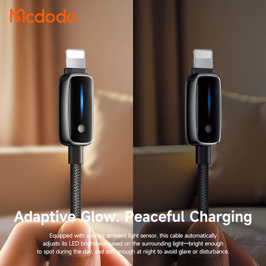 Mcdodo LED USB-A to Lightning Cable 18W Black 1.2m (CA-0010)