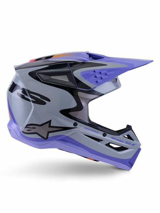 Alpinestars SM3 Jettson Grey Gloss Motorcycle Helmet Motocross DOT / ECE 22.06 1430gr