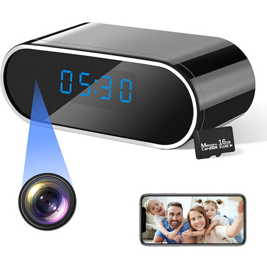 Cameră De Supraveghere În Ceas Wifi 1080p Full Hd Card De 16gb Inclus Viziune Nocturnă Detectare Mișcare Alerte Telefon Înregistrare Audio Video Aplicație Ios Android Supraveghere Acasă Birou