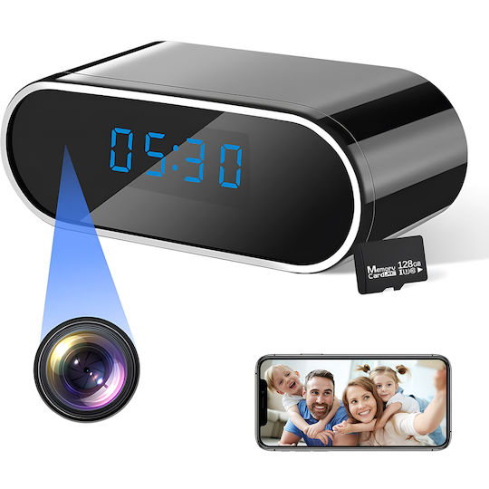 Cameră De Supraveghere În Ceas Wifi 1080p Full Hd Card De 128gb Inclus Viziune Nocturnă Detectare Mișcare Alerte Telefon Înregistrare Audio Video Aplicație Ios Android Supraveghere Acasă Birou