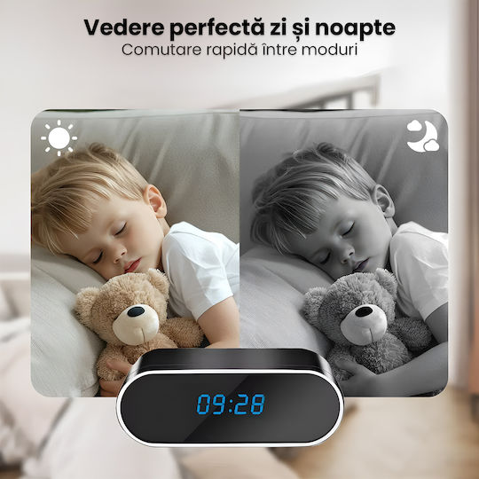 Cameră De Supraveghere În Ceas Wifi 1080p Full Hd Card De 32gb Inclus Viziune Nocturnă Detectare Mișcare Alerte Telefon Înregistrare Audio Video Aplicație Ios Android Supraveghere Casă Birou