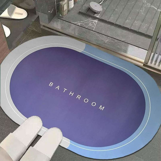 Rutschfest Set Badematten Oval Blue/purple 57x38cm 2Stück