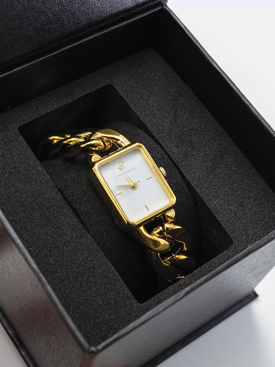 Chrysothemiss Womens Watch Charmes D’ Vintage Chain Black Dial
