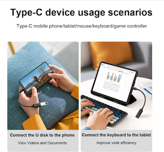 Adaptor Usb-c La Usb 3.0 Zola 60w 3a Tehnologie Pd Lungime 15 Cm Viteză Transfer 10 Gb S Negru