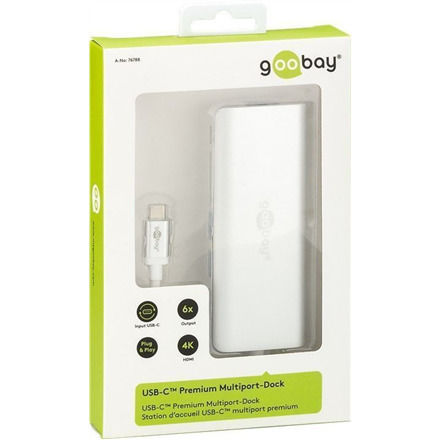 Goobay USB-C Docking Station με HDMI 4K PD Ethernet Ασημί (76788)
