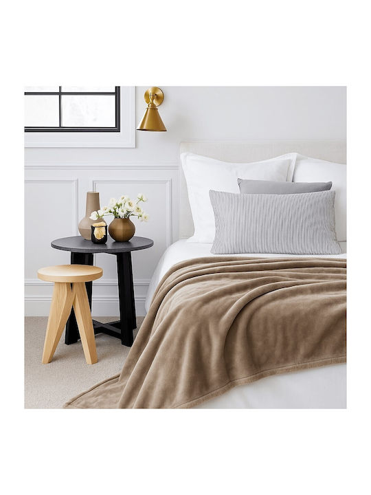 Astron Italy Velvet Blanket Double 220x240cm Beige