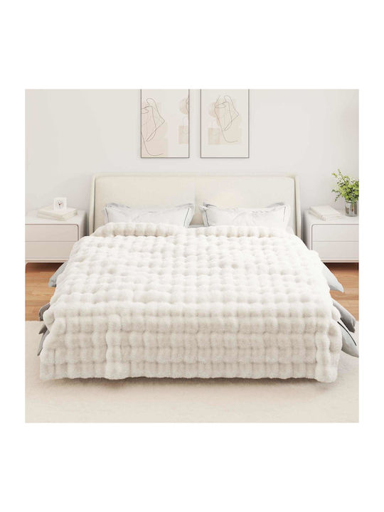 vidaXL Pelzige Decke Übergröße 220x240cm Weiß