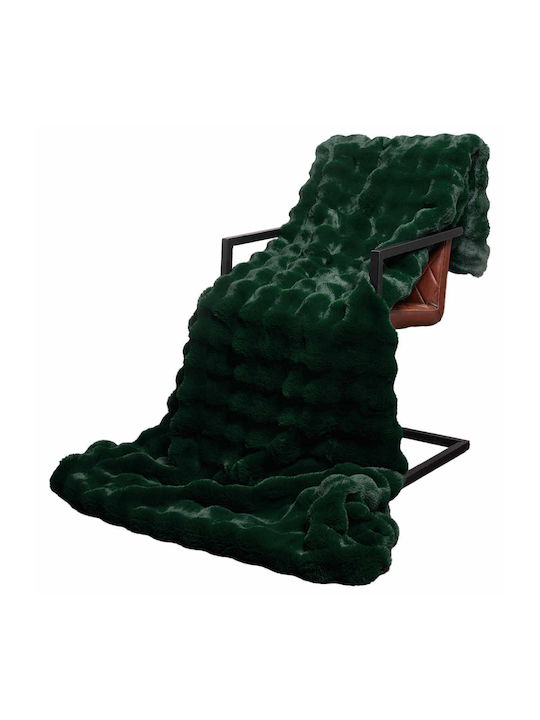 vidaXL Pelzige Decke Übergröße 240x270cm Dunkelgrün