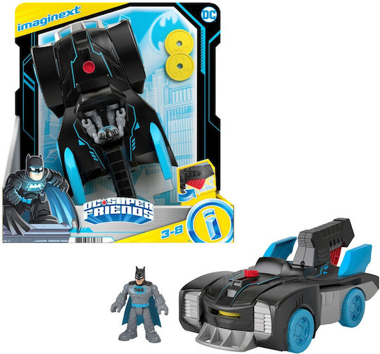 Φigură de acțiune Batman Imaginext Dc Super Friends Vehicle Bat-tech Batmobile cu lumină
