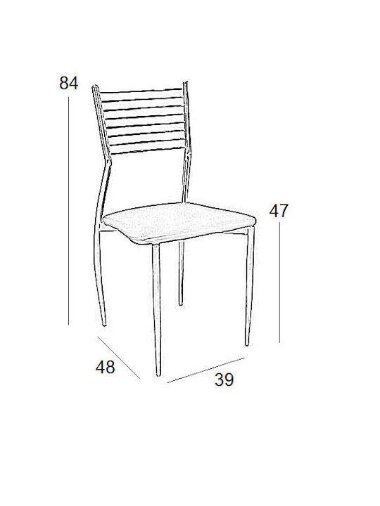 Evita Καρέκλα Τραπεζαρίας Μεταλλική Μαύρη 39x48x47εκ.