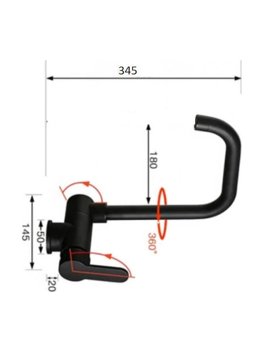 Bonken U-Shaped Kitchen Faucet Counter Black