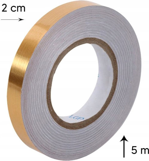 Bandă Adezivă Decorativă Autoadezivă Interior Zola Lungime 50 M Lățime 2 Cm PVC Flexibil Auriu