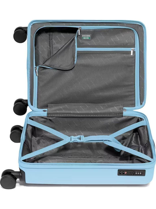 Puccini Munich Cabin Hard Suitcase Blue with 4 Wheels Height 53.5cm