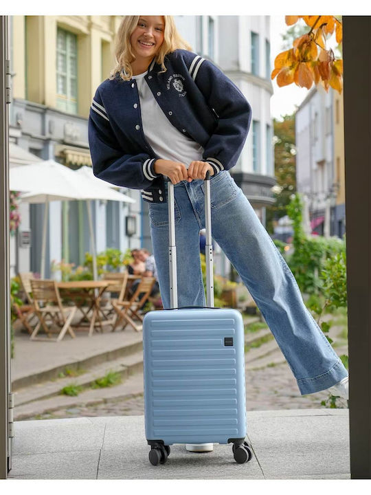 Puccini Munich Cabin Hard Suitcase Blue with 4 Wheels Height 53.5cm