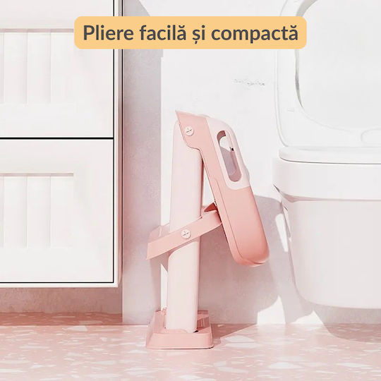 Kidizi Scaun De Toaletă Pentru Copii Roz Cu Treaptă, Mânere Și Pernuță