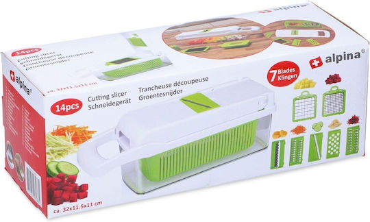 Alpina Appliances Πολυκόπτης Λαχανικών Πλαστικός 14τμχ