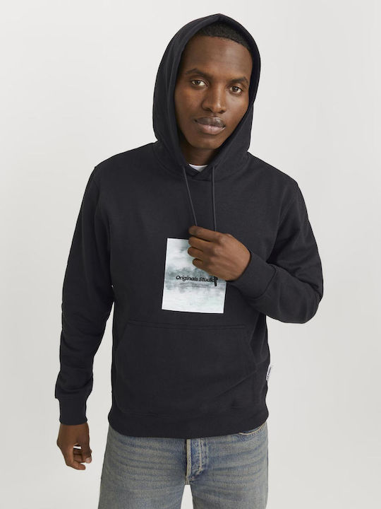 Sweatshirt with Hood Black Jorvesterbro Newton Boxfront