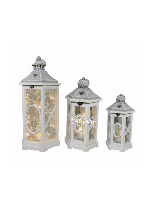Dream House Wooden Lanterns Set Beige 3pcs