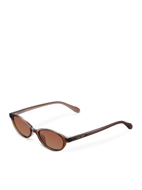 Meller Binti Unisex Sunglasses with Brown Horn-Rimmed Frame and Brown Lens