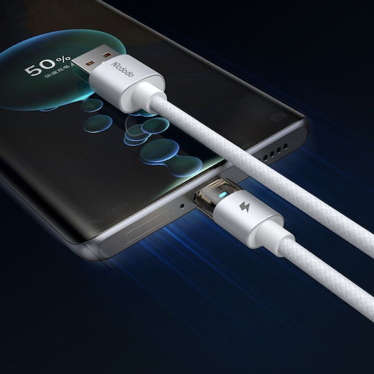 Mcdodo Regular USB 2.0 Cablu USB-C bărbătesc - USB-A 66W Alb 1.2m