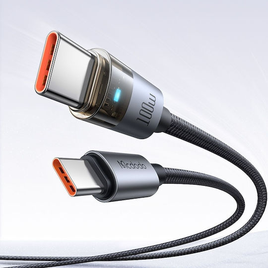 Mcdodo USB 2.0 Кабел USB-C Мъжки - USB-C 100W Захранване (PD) Черен 1.2м