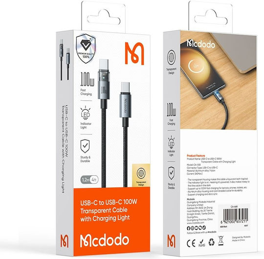 Mcdodo USB 2.0 Kabel USB-C männlich - USB-C 100W Weiß 1.2m