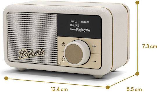 Roberts Revival Petite 2 Portable Radio Rechargeable DAB+ with Bluetooth Cream