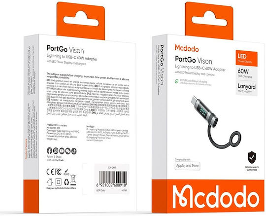 Mcdodo Convertor Lightning feminin în USB-C masculin 1buc